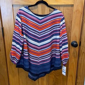 NWT Flattering Ruby Road Patterned Blouse